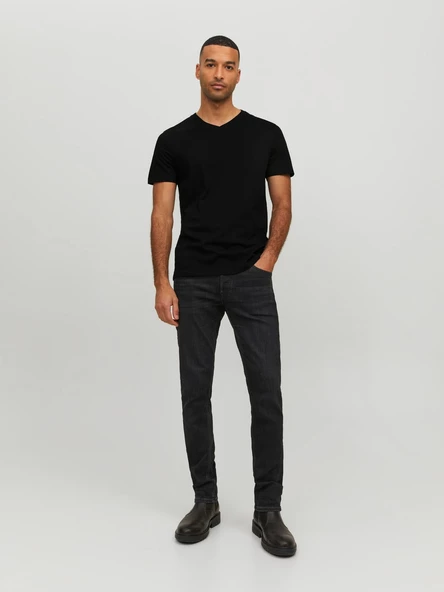 JACK JONES Erkek V Yaka Basic Tişört 12156102 - Resim 3
