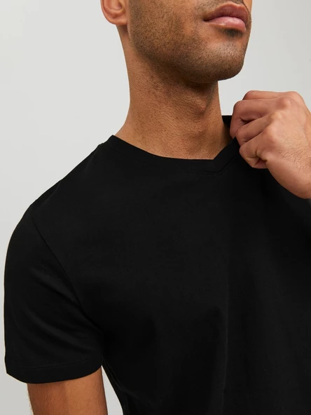 JACK JONES Erkek V Yaka Basic Tişört 12156102 - Resim 4