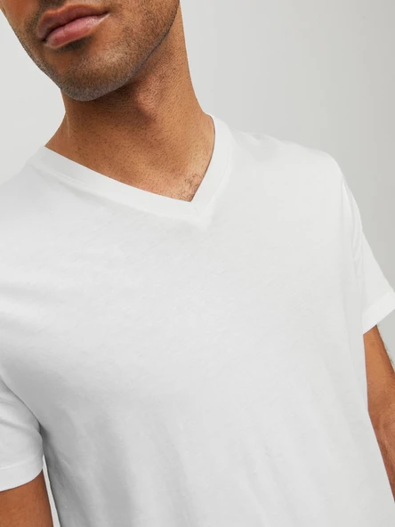JACK JONES Erkek V Yaka Basic Tişört 12156102 - Resim 5