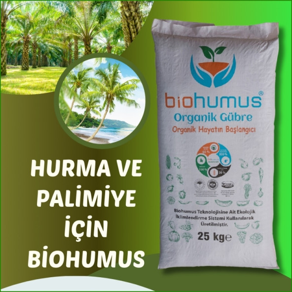 PALMİYE için, Biohumus Organik gübre, Kök geliştirici, toprak düzenleyici, bitki besleyici 25 Kg ürün görseli 1