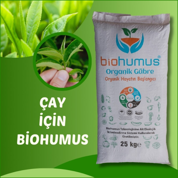 ÇAY için, Biohumus Organik gübre, Kök geliştirici, toprak düzenleyici, bitki besleyici 25 Kg ürün görseli 1