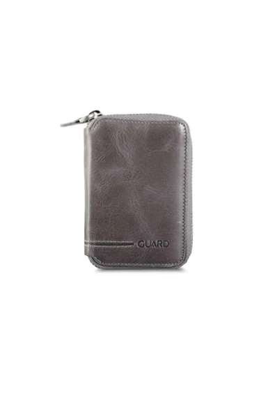 Guard Fermuarlı Antik Gri Deri Mini Cüzdan - GRD2403XW22202 ürün görseli 1