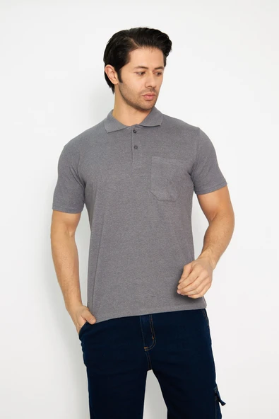 Orange Safety Koyu Gri Kısa Kol Polo Yaka T-Shirt ürün görseli 1