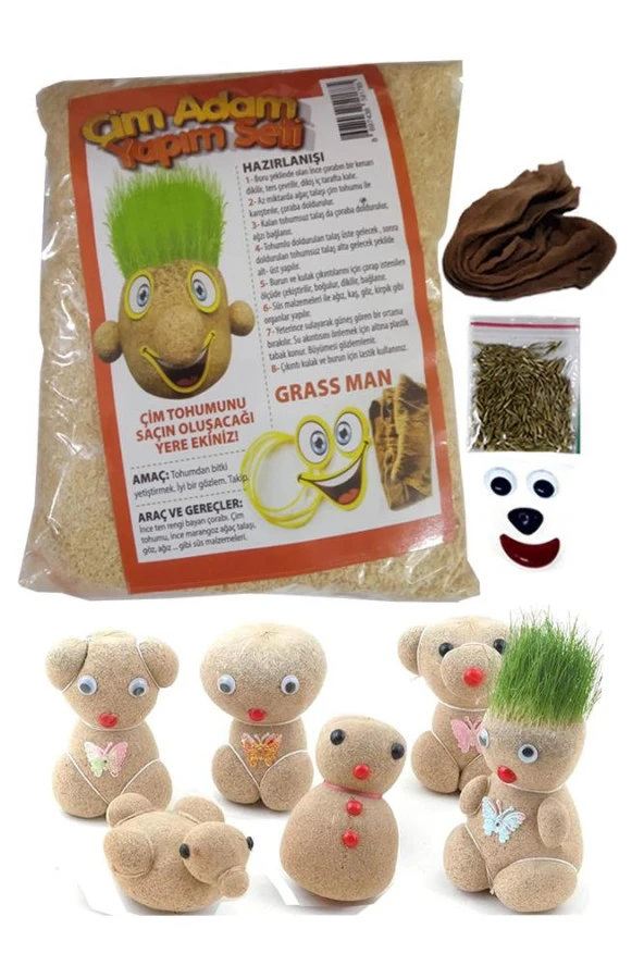 Çim Adam Yapım Seti 1 Paket Okul Eğitici Deney Seti Çim Adam Seti ürün görseli 1