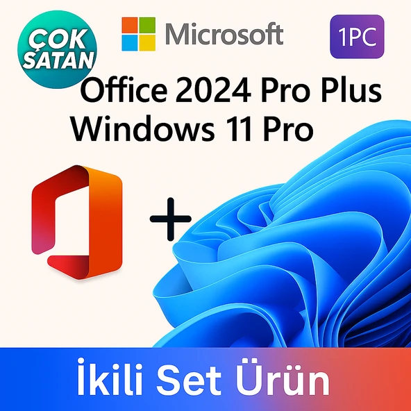 WİNDOWS 11 PRO + OFFİCE 2024 PRO PLUS LİSANS ANAHTARI ürün görseli 1