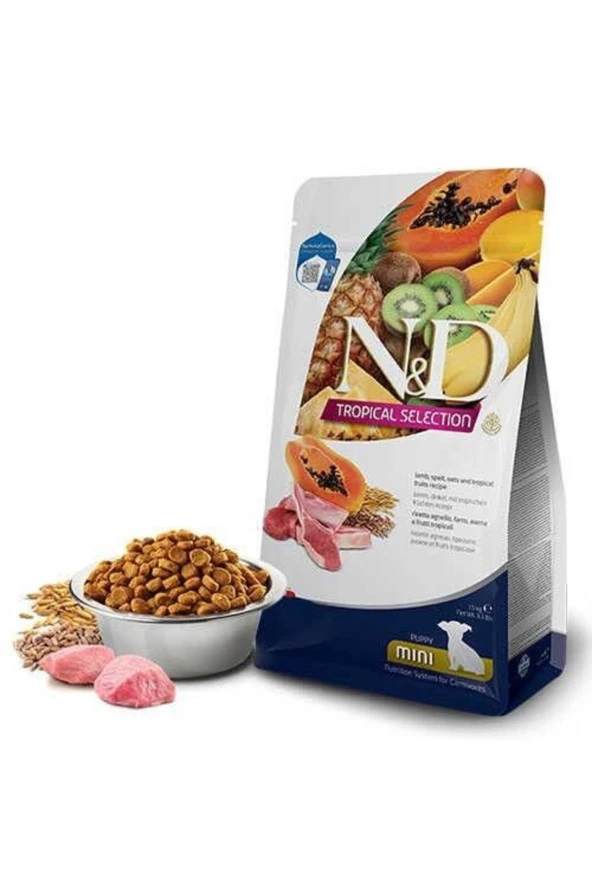 N&D Tropical Selection Kuzu Etli ve Tropikal Meyveli Mini Irk Yavru Köpek Maması 5kg ürün görseli 1
