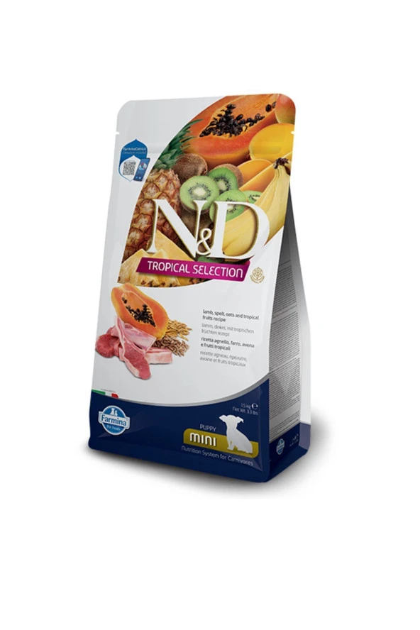 N&D Tropical Selection Kuzu Etli ve Tropikal Meyveli Mini Irk Yavru Köpek Maması 1,5kg ürün görseli 1