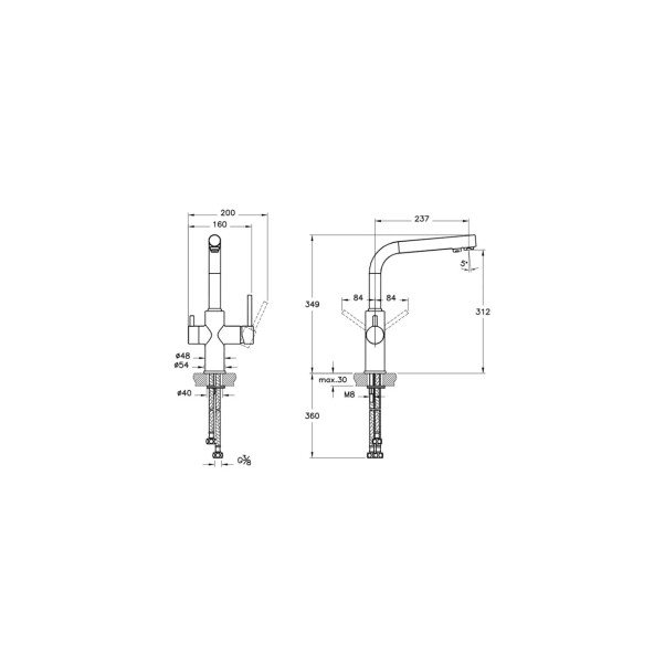 Artema Split A42144 Dual-Flow Arıtmalı Mutfak Bataryası - Resim 4