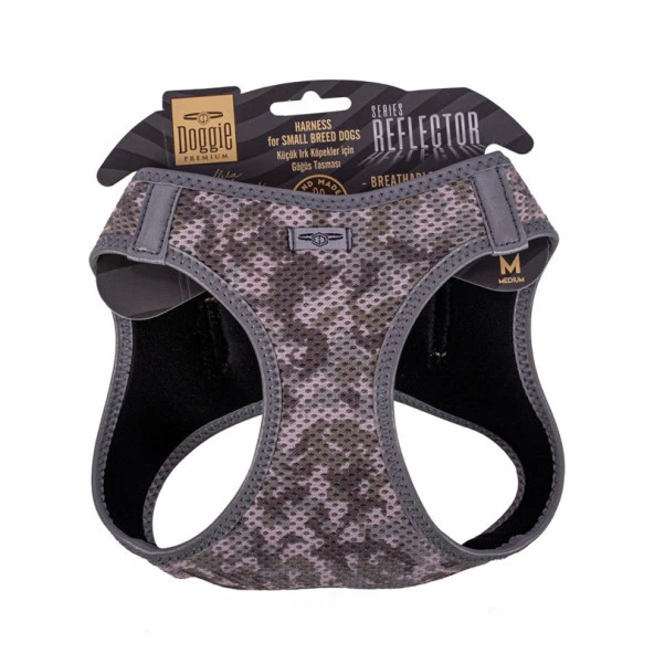 Doggie Havalı Dokuma Reflektör Serisi Köpek Göğüs Tasması Kamuflaj 38-45 Cm Medium ürün görseli 1