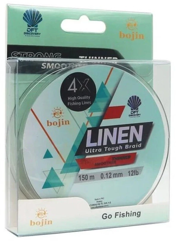 Dft Bojin 4x Linen İp Misina 0.12 Mm 150 M Yeşil ürün görseli 1