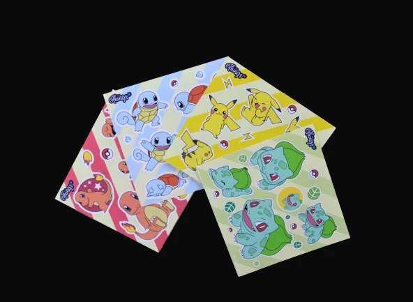 Özel Tasarım Başlangıç Pokemonları Sticker Set -4 Adet- - Resim 2