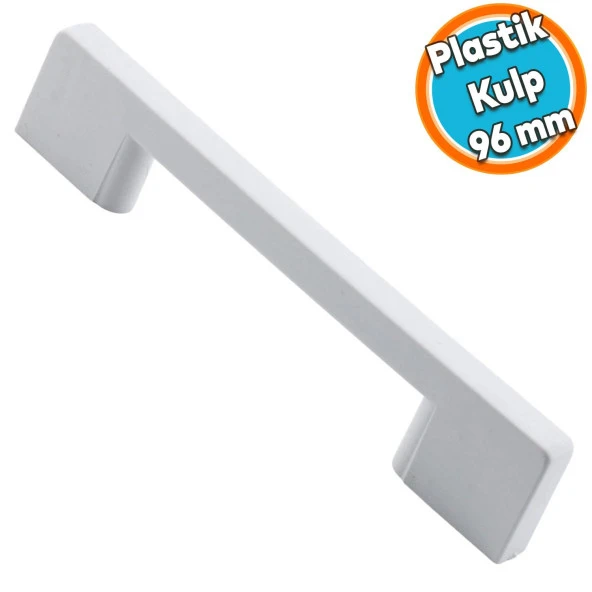 Plastik Kulp Köprü Mobilya Mutfak Dolabı Çekmece Dolap Kulpları Kapak Kulpu Kulbu Beyaz 96 mm ürün görseli 1