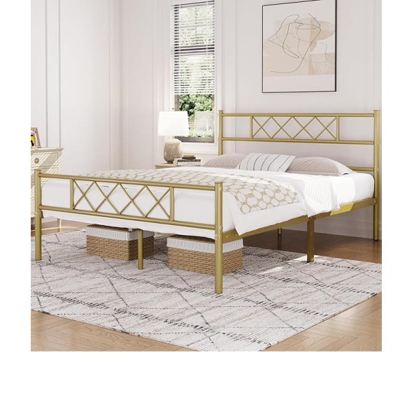 HFT HOME Metal Karyola, Çınar Metal Karyola , Ölçü ve Renk Seçenekli 21 90x190 GOLD ürün görseli 1