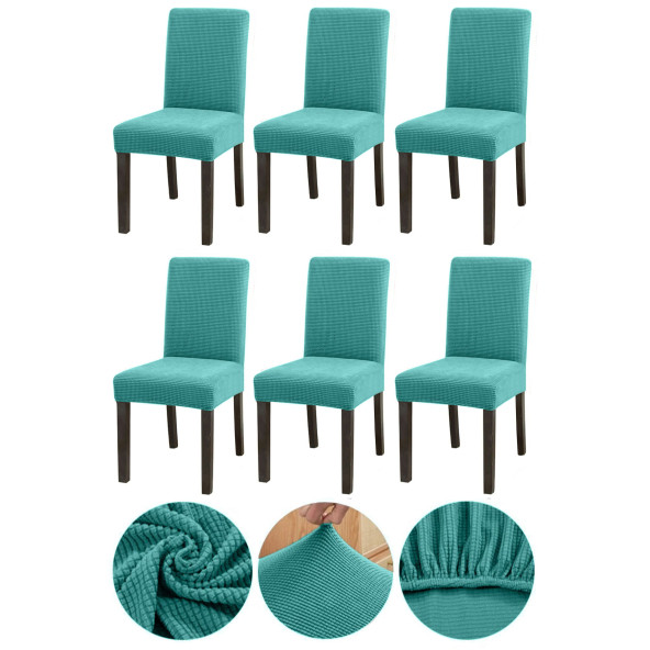 Bumedo Bambu Nano Kumaş Likralı Yıkanabilir 6'lı Sandalye Kılıfı Lastikli Sandalye Örtüsü (6 ADET) - Mint ürün görseli 1