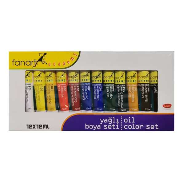 Fanart Academy Yağlı Boya Seti 12x12ml ürün görseli 1