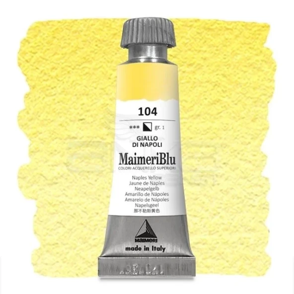 Maimeri Blu Tüp Sulu Boya 12 ml S1 No:104 Naples Yellow ürün görseli 1