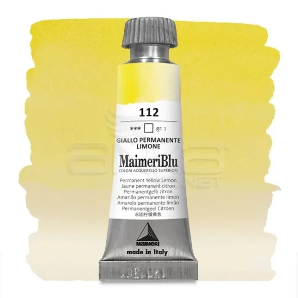 Maimeri Blu Tüp Sulu Boya 12 ml S1 No:112 Permanent Yellow Lemon ürün görseli 1