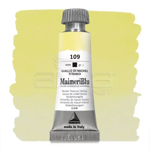 Maimeri Blu Tüp Sulu Boya 12 ml S2 No:109 Nickel Titanate Yellow ürün görseli 1