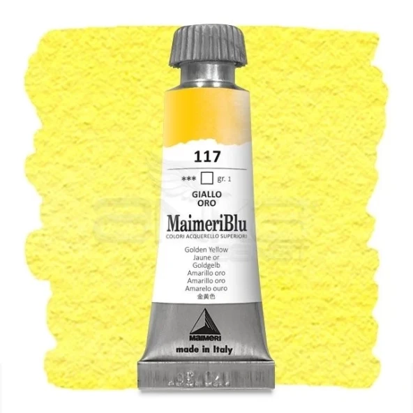 Maimeri Blu Tüp Sulu Boya 12 ml S1 No:117 Golden Yellow ürün görseli 1