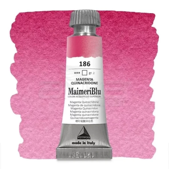 Maimeri Blu Tüp Sulu Boya 12 ml S2 No:186 Magenta Quinacridone ürün görseli 1