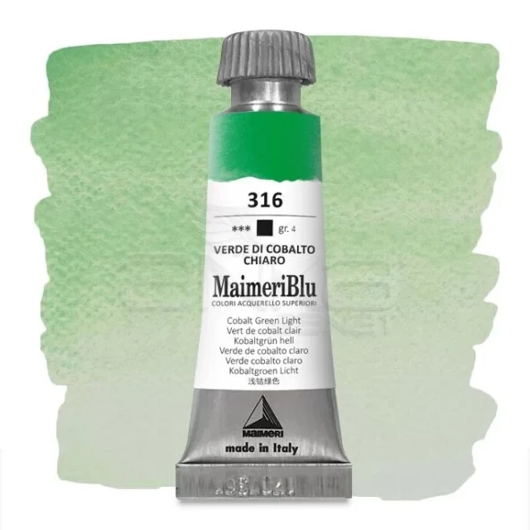 Maimeri Blu Tüp Sulu Boya 12 ml S4 No:316 Cobalt Green Light ürün görseli 1