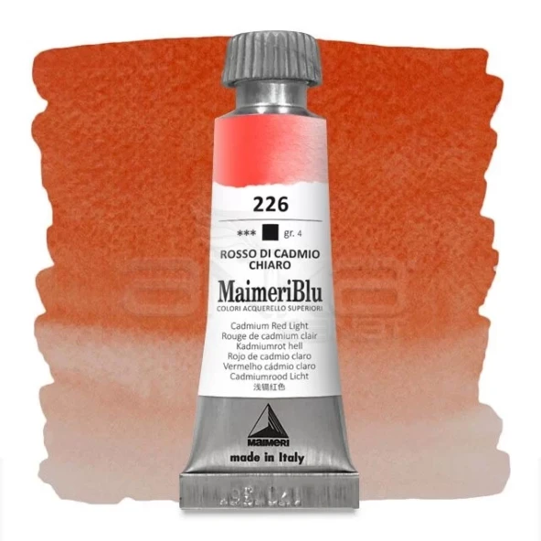 Maimeri Blu Tüp Sulu Boya 12 ml S4 No:226 Cadmium Red Light ürün görseli 1