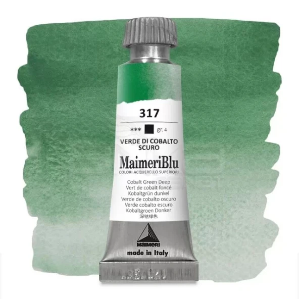 Maimeri Blu Tüp Sulu Boya 12 ml S4 No:317 Cobalt Green Deep ürün görseli 1