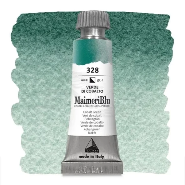 Maimeri Blu Tüp Sulu Boya 12 ml S4 No:328 Cobalt Green ürün görseli 1