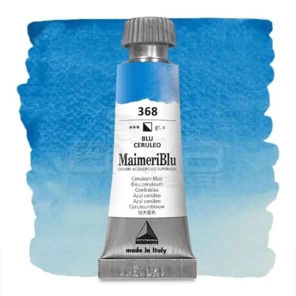 Maimeri Blu Tüp Sulu Boya 12 ml S4 No:368 Cerulean Blue ürün görseli 1