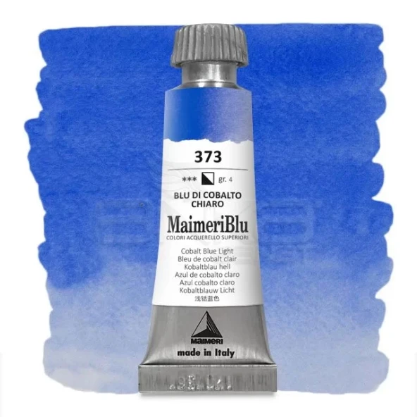 Maimeri Blu Tüp Sulu Boya 12 ml S4 No:373 Cobalt Blue Light ürün görseli 1