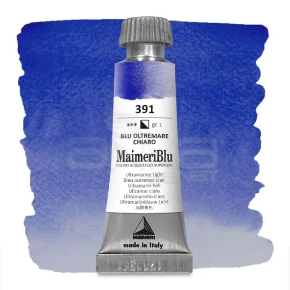 Maimeri Blu Tüp Sulu Boya 12 ml S1 No:391 Ultramarine Light ürün görseli 1