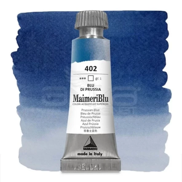 Maimeri Blu Tüp Sulu Boya 12 ml S1 No:402 Prussian Blue ürün görseli 1