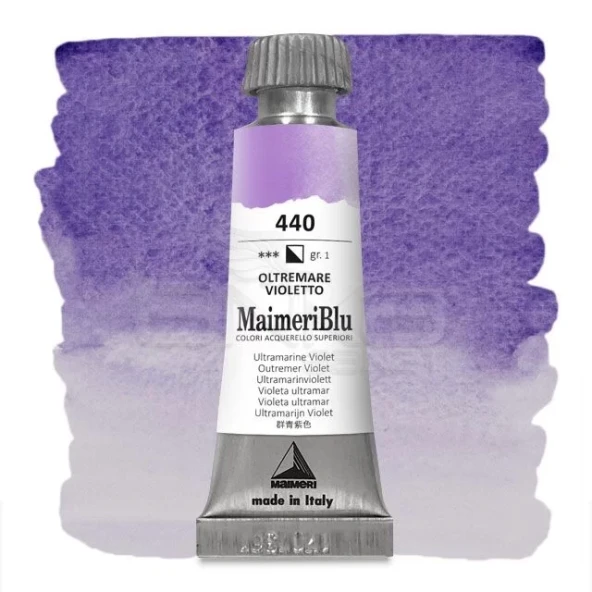 Maimeri Blu Tüp Sulu Boya 12 ml S1 No:440 Ultramarine Violet ürün görseli 1