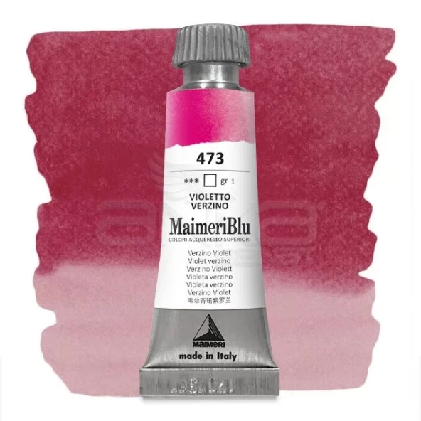 Maimeri Blu Tüp Sulu Boya 12 ml S1 No:473 Verzino Violet ürün görseli 1