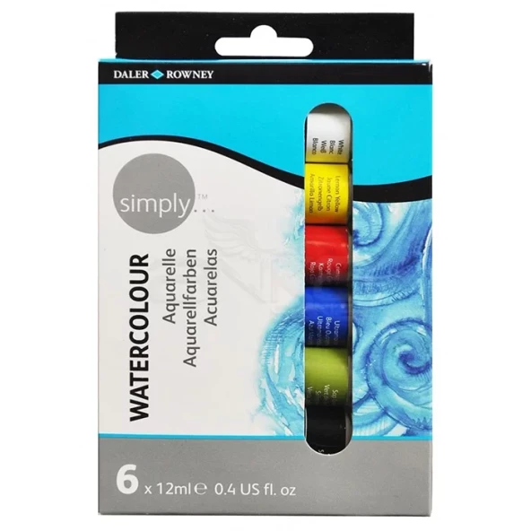 Daler Rowney Simply Watercolour Tüp Sulu Boya 6lı Set 134500006 ürün görseli 1