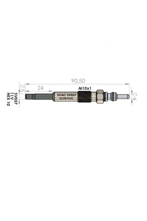 Isıtma Bujisi Sv037 Clıo Kango 1.5 Dcı ürün görseli 1