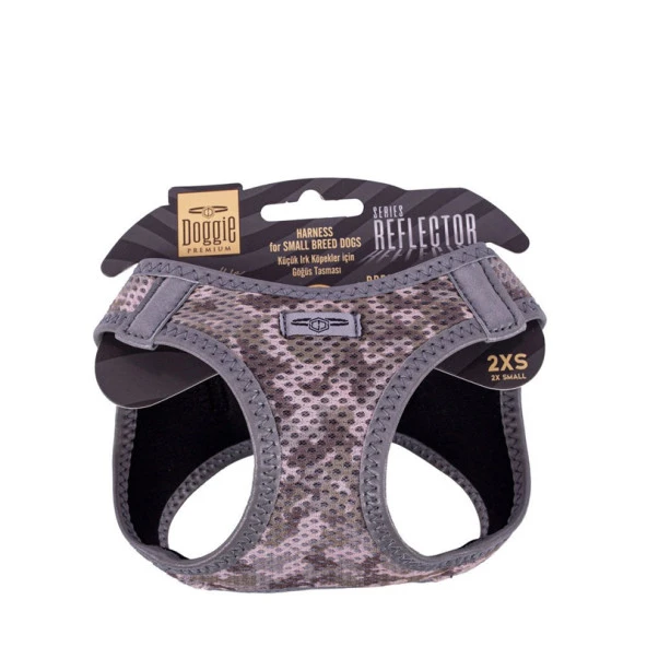 Doggie Havalı Dokuma Reflektör Serisi Köpek Göğüs Tasması Kamuflaj 26-30 Cm 2XSmall ürün görseli 1