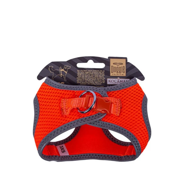 Doggie Havalı Dokuma Reflektör Serisi Köpek Göğüs Tasması Turuncu 22-26 Cm 3XSmall ürün görseli 1