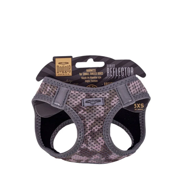 Doggie Havalı Dokuma Reflektör Serisi Köpek Göğüs Tasması Kamuflaj 22-26 Cm 3XSmall ürün görseli 1