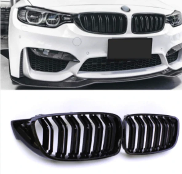 Bmw F32-F33 ön böbrek panjur pianoblack 2013+ m4 çift tırnak ürün görseli 1