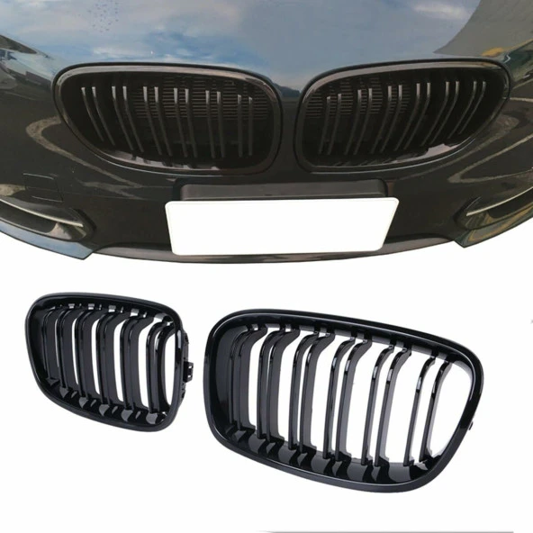 Bmw F20 ön böbrek panjur 2012-2015 arası piano black ürün görseli 1