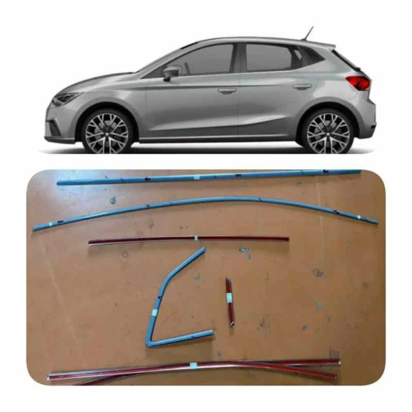 Seat İbiza Uyumlu 14 Parça Krom Cam Çerçeve Çıtası 2022+ Sonrası ürün görseli 1
