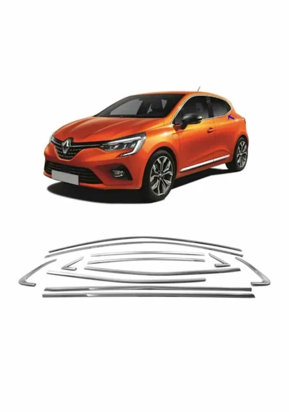 Renault Clio 5 Cam Çerçevesi 12 parça Krom Komple 2019 sonrası ürün görseli 1