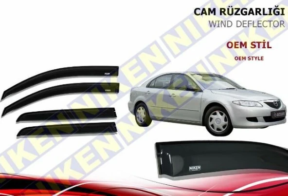 Mazda 6 Cam Rüzgarlığı 2002-2007 Arası Niken (Kromsuz Model) ürün görseli 1