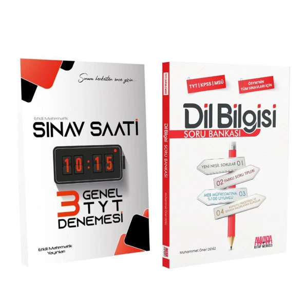 Etkili Matematik TYT Sınav Saati Genel Deneme ve AKM Dil Bilgisi Soru Bankası Seti 2 Kitap ürün görseli 1