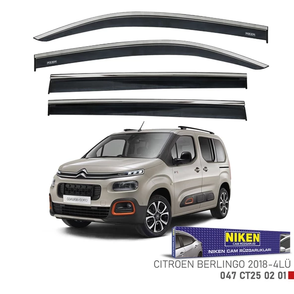 Citroen Berlingo Kromlu Cam Rüzgarlığı Niken 2019+ sonrası uyumlu ürün görseli 1