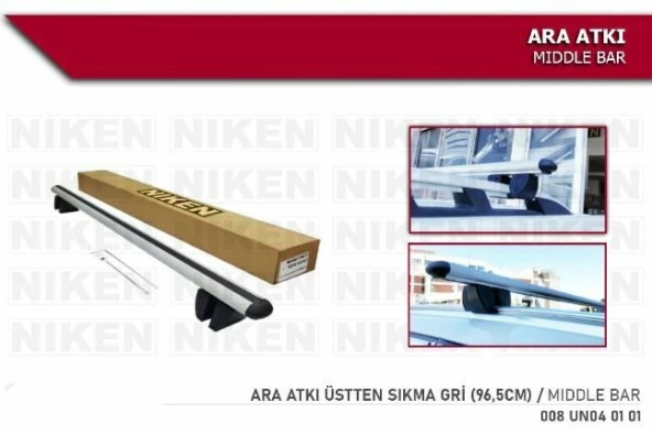 Araç üstü ara atkı tavan barı bagaj taşıyıcı-gri(üstten sıkıştırmalı model)alüminyum 96,5 cm ürün görseli 1