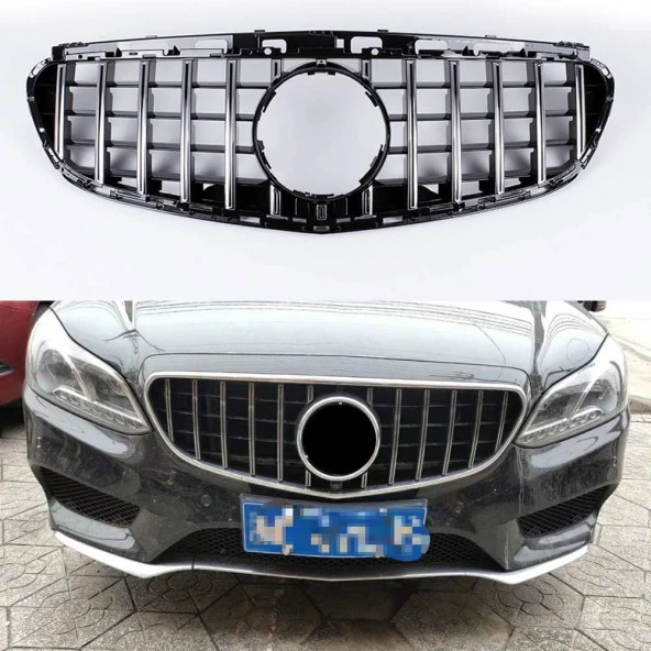 Mercedes w212 gtr ön panjur ızgara seti krom-siyah 2013-2016 arası ürün görseli 1