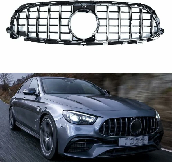 Mercedes w213 gtr ön panjur ızgara seti krom-siyah 2021 sonrası ürün görseli 1