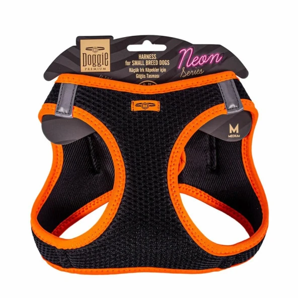 Doggie Havalı Dokuma Neon Serisi Köpek Göğüs Tasması Turuncu 38-44 Cm Medium ürün görseli 1